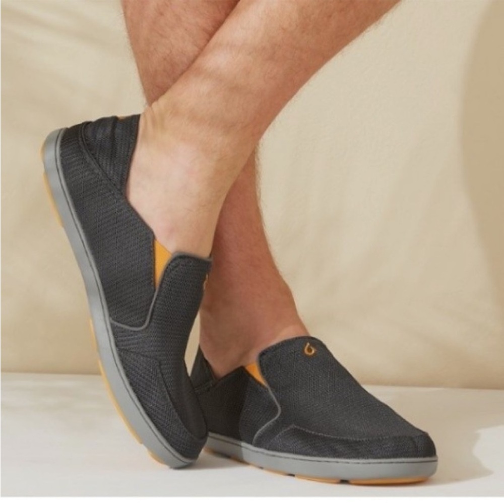 Olukai Nohea Grey Mesh Convertible Slip-On Moc Size 9